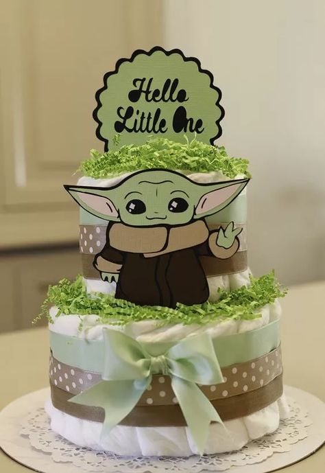 20+ Cute Baby Yoda Baby Shower Ideas Baby Yoda Baby Shower Ideas, Diaper Arrangements, Baby Joda, Baby Shower Decoration Ideas, Star Wars Baby Shower, Baby Shower Party Themes, Party Theme Ideas, Ideas Baby Shower, Disney Baby Shower