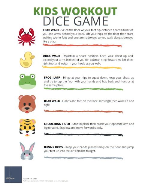 Free Printable Kids Workout Dice Game Kids Workout Games, Workout Dice, Pe Exercises, March Workout, Kids Workout, Kindergarten Art Activities, School Survival Kits, Pe Ideas, Free Games For Kids