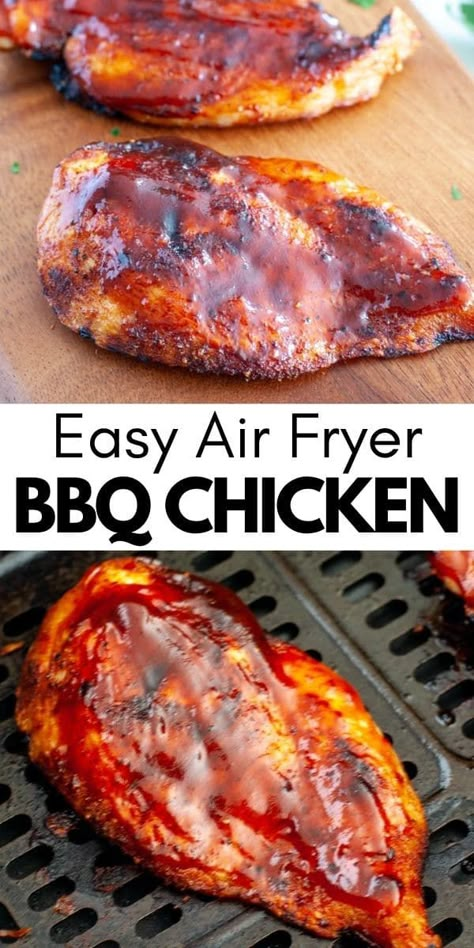 Air Fryer Bbq Chicken Breast, Air Fryer Bbq Chicken, Air Fryer Recipes Chicken Breast, Air Fryer Recipes Snacks, New Air Fryer Recipes, Air Fryer Foods, Bbq Chicken Breast, Air Fryer Ideas, Cooks Air Fryer