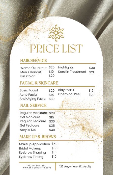 360+ Free Templates for 'Beauty salon price list template' Price List Background Design, Salon Menu Price List, Black And Gold Salon, Price List Template Design, Hair Salon Price List, Hair Salon Prices, Gold Salon, Beauty Salon Price List, Price List Design