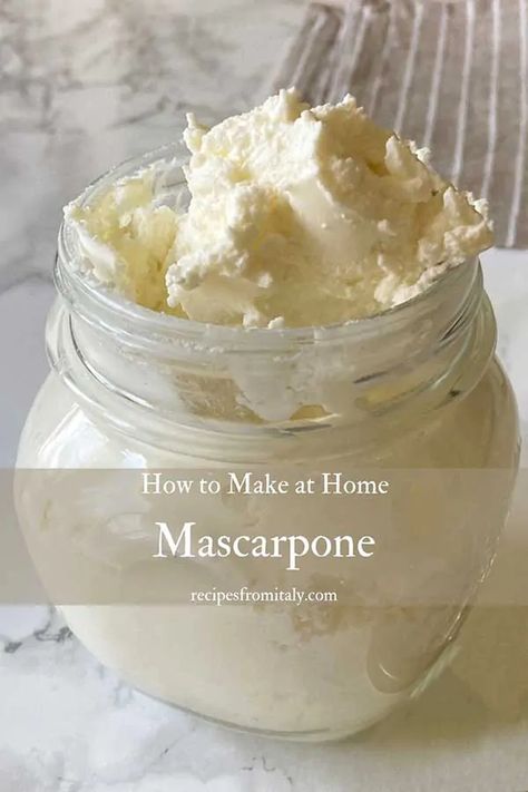 Homemade Mascarpone, Marscapone Cheese, Cheese Recipes Homemade, Mascarpone Recipes, Cheese Making Recipes, Savory Meals, Meals Easy, Mascarpone Cheese, Homemade Cheese