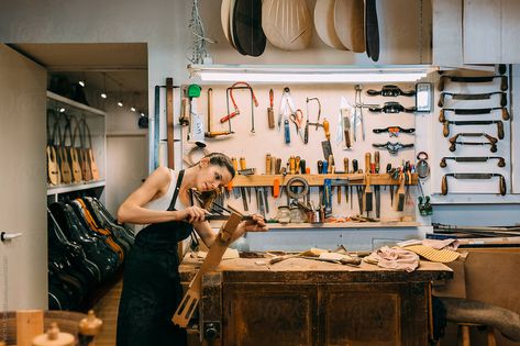 Young Woman Luthier Working In Handcrafted Spanish Guitar by VICTOR TORRES Luthier Workshop, Working Station, Spanish Guitar, Luthier Guitar, Guitar Building, Young Woman, Wardrobe Rack, Guitar, Building