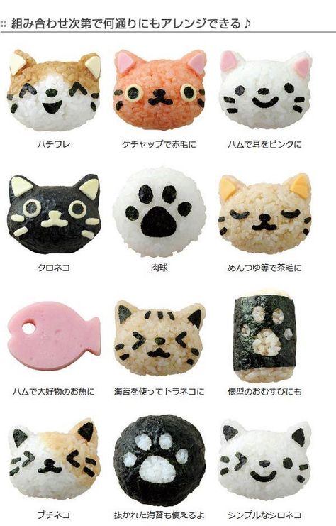 Cat Onigiri, Bento Accessories, Bento Box Lunch For Kids, Bento Box Recipes, Bento Kids, Cute Bento Boxes, Japanese Food Bento, Kawaii Bento, Nori Seaweed