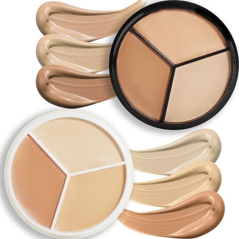 2pcs Tri-color Face Concealer Contour Palette for Light Medium Skin.Demi Beige Correct Cream Foundation Palet for Dark Circle Color Correcting Concealer Palette, Best Makeup Palettes, Concealer Contour, Face Concealer, Color Correcting Concealer, Correcting Concealer, Concealer Palette, Cream Foundation, Concealer Colors