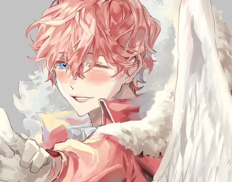 Cupid Wings, Anime Male, Bow Arrow, Pink Hair, Angel, Twitter, Hair, Anime, Pink