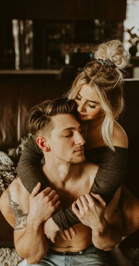 Spicy Photoshoot Ideas Couple, Steamy Engagement Shoot, Intimate Couples Photoshoot, Diy Boudiour Photoshoot Couples, Couples Bourdier Photoshoot Poses, Caravan Photoshoot, Couples Bourdier Photoshoot Bedroom, Spicy Engagement Photos, Spicy Couples Photoshoot Ideas