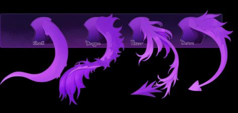 Cool Tails Drawing, Monster Tail Drawing, Dragon Tail Design, Fantasy Tails Drawing, Tail Ideas For Ocs, Different Types Of Tails, Demon Tails Ideas, Tail Art Reference, Tail Designs Drawing