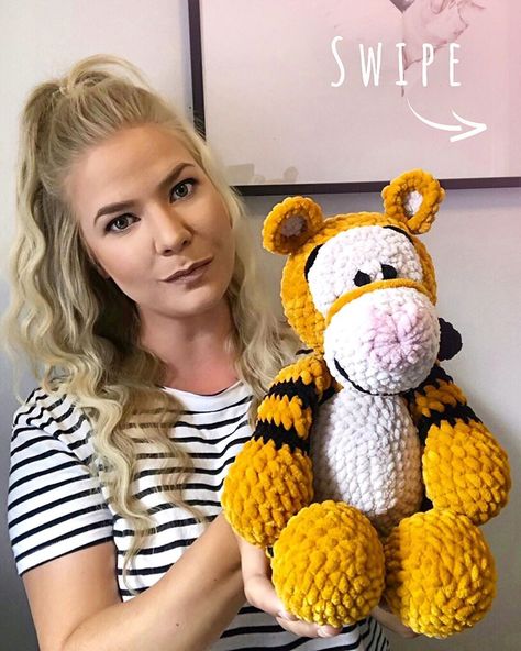 249 Likes, 22 Comments - CatKnit (@catknit_) on Instagram: “Added a few tweaks to Tiggers pattern (mostly including the missing belly part and stuffing)! ☺️…” Crochet Lovey Free Pattern, Disney Crochet Patterns, Winnie The Pooh And Friends, Crochet Toys Free Patterns, Pooh And Friends, Easy Crochet Animals, Crochet Christmas Gifts, Crochet Eyes, Crochet Cat Pattern