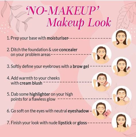 A guide to a no makeup look Proper Order To Apply Makeup, Youthful Makeup Tips, How To Apply Makeup For Beginners, Makeup Content Ideas, Concealer Tips How To Apply, How To Do Makeup For Beginners, Where To Put Makeup, Makeup Hacks For Beginners, Makeup Routine For Beginners