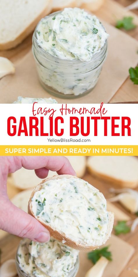 Garlic Bread Spread, Garlic Butter For Bread, Garlic Butter Spread, Make Garlic Butter, Flavored Butter Recipes, Butter Recipes Homemade, Homemade Garlic Butter, Garlic Spread, Flavored Butter