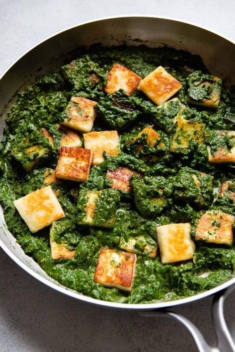 Palak Paneer Recipe, Saag Paneer, Paneer Dishes, Paneer Recipe, Spinach Curry, Diner Recept, Paneer Recipes, Spinach And Cheese, Basmati Rice