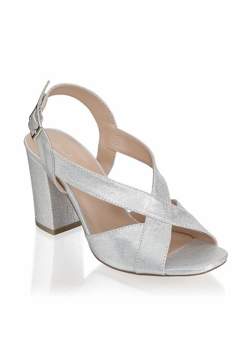 Style 'Hibiscus' by Paradox London is a wide fit sandal, sitting on a comfortable high block heel.Featuring a cross front upper with wide buckle and straps. Silver Low Heels, Sandals Low Heel, Wide Fit Sandals, Mid Heel Sandals, Lace Heels, Evening Sandals, Low Heel Sandals, Wide Fit Shoes, Silver Sandals