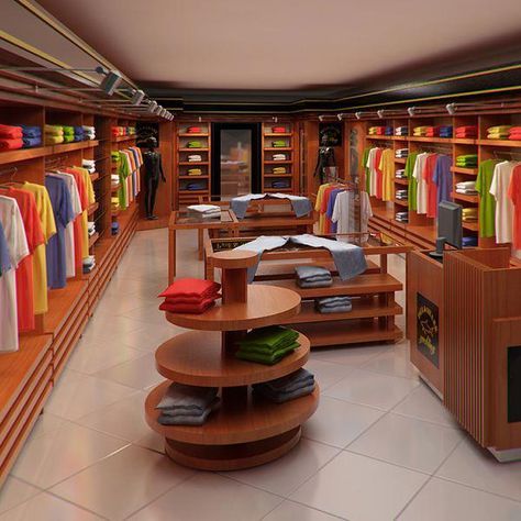 Clothing Store interior for Men and Women (Render 3D Model- Typical store interior in mall made from architectural design.  Colours and materials can be easy modify so this scene can be customize to fit your needs.  Architectural drawings included.      This model is available for:    - 3ds max 2009 (Render Ready)  - Cinema4D (textured)  - Maya 2009 (textured)  - AutoCAD 2000    multi file formats for various software:    - 3DS (textured)  - OBJ (textured)  - FBX (textured)  - DWG      this form Clothing Store Interior Design, Small Shop Interior, Clothes Shop Design, Retail Store Layout, Clothing Store Displays, Interior Simple, Clothing Store Interior, Clothing Store Design, Ideas Clothes