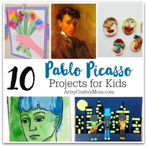 10 Pablo Picasso Projects for Kids - Pablo Picasso Lesson Plans, Activities, Coloring Pages, and More. Artist Study & Art Appreciation Picasso Lesson, Art Montessori, Classe D'art, Pablo Picasso Art, Artist Study, Art Picasso, Montessori Art, Study Art, Art Projects For Kids