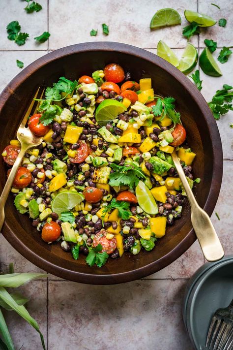 Salsa For Tacos, Salad With Grilled Corn, Black Bean Avocado Salad, Tofu Kebab, Spring Potato, Black Bean Corn Salad, Grilled Sweet Corn, Crowded Kitchen, Grilled Portobello