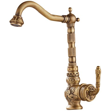 Amazon.com: Professional Sink Taps Kitchen Faucet Brass Vintage Rotating: Kitchen & Dining Copper Kitchen Faucets, Bathroom Retro, Vintage Style Kitchen, Brass Kitchen Faucet, Water Printing, Antique Kitchen, Brass Antique, Copper Kitchen, Basin Mixer Taps