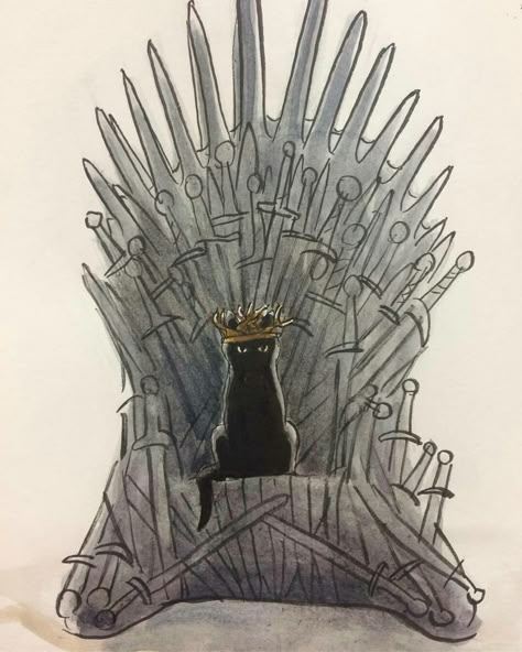 Game Of Thrones Cat, Game Of Thrones Drawings, Sketch Cat, Game Of Thrones Poster, Game Of Thrones Dragons, Asoiaf Art, Gra O Tron, Iron Throne, Game Of Thrones Art