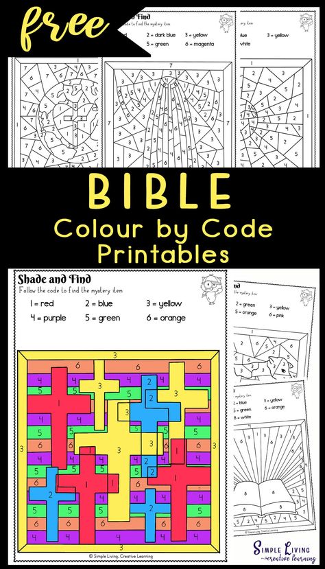 Bible Color By Number, Bible Worksheets For Kids, Sunday School Activity Sheets, Bible Worksheets, Color By Number Printable, Bible Activities For Kids, Free Activities For Kids, Bible Printables, Bible School Crafts