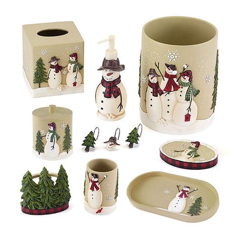 Avanti Snowmen Gathering Tumbler, Color: Multi - JCPenney Country Friends, Soap Pump, Pine Trees, Tissue Box Covers, Mens Gift Sets, Winter Time, Furniture For Small Spaces, Tissue Boxes, Favorite Holiday