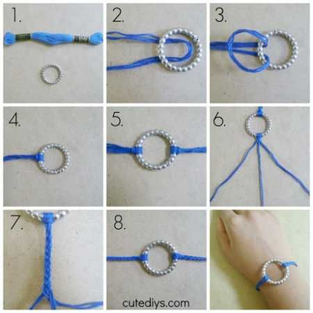 Circle Bracelet Tutorial Diy Bracelets With String, Diy Bracelets Tutorials, Embroidery Bracelets, Circle Bracelet, Button Bracelet, Thread Bracelets, Jewelry Diy Bracelets, Diy Bracelets Easy, Jewelry Making Project