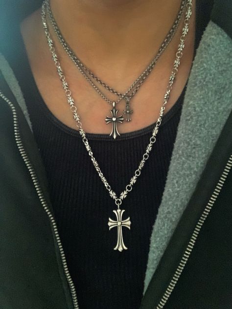 Chrome Hearts Necklace, Hearts Necklace, Chrome Hearts, Handmade Jewellery, Cross Necklace, Chain, Black