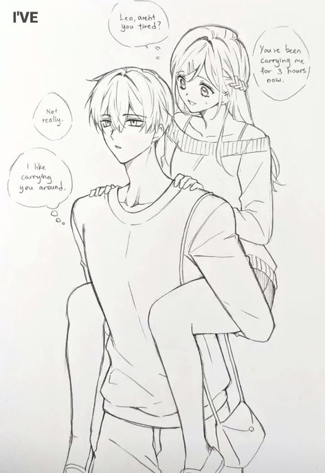 Artist's social medias; instagram: noonaleonna tiktok: noona_art_ twitter: Noona0708 Boy And Girl Drawing, Cute Couple Sketches, Pencil Drawing Images, Couple Sketch, Drawings Of Friends, Cute Couple Drawings, Easy Drawings Sketches, Sketches Easy, Cute Easy Drawings