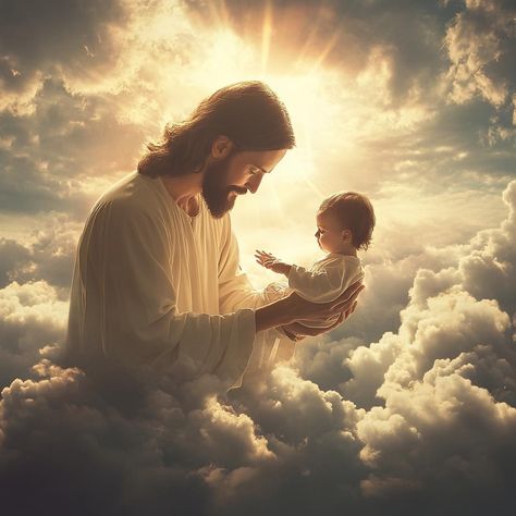 Jesus Holding Baby, Jesus With Children, Free Use Images, Heaven Pictures, Respect Life, Pictures Of Christ, Lds Art, Church Quotes, Christian Pictures