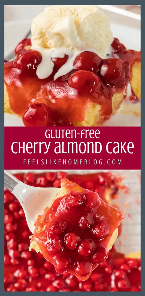 Can Of Cherry Pie Filling, Cherry Almond Cake, Cherry And Almond Cake, Cherry Pie Filling Recipes, Gluten Free Cake Recipe, Cake From Scratch, Almond Cake Recipe, Easy Gluten Free Desserts, Cherry Desserts