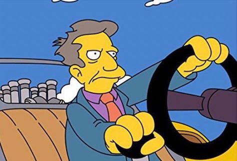 Principal Skinner, Seymour Skinner, Driving Car, The Simpson, Futurama, The Simpsons, Lisa Simpson, Animation Art, Bart Simpson