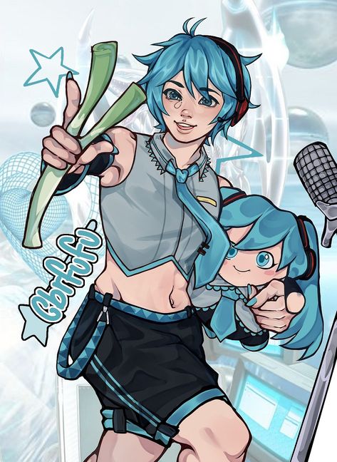 Vocaloid Genderbend, Male Miku, Mikuo Hatsune, Miku Collection, Vocaloid Aesthetic, Miku Fanart, Miku Hatsune Chibi, Miku Hatsune Vocaloid, Vocaloid Funny