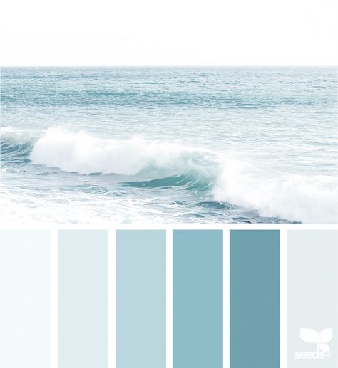 Color Sea | design seeds | Bloglovin’ Beach Color Palettes, Coastal Color Palette, Flat Color Palette, Seeds Color, Paint Color Inspiration, House Color Palettes, Palette Design, Sea Colour, Sea Design