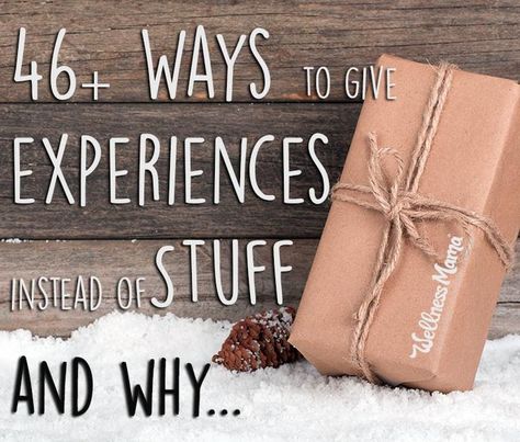 46+ Ways to Give Your Kids Experiences Instead of Stuff - One year during Christmas, my husband and I looked at one another and our brood of kids and thought, "Why are we spending loads of money on toys and games that will be played with once and tossed into our cluttered closets, causing stress on our time, energy, and budget?". So we decided to change the way we give gifts at holidays, and to give them experiences they'll remember forever instead. Experiences Instead Of Gifts, Christmas Gift Ideas For Kids, Wellness Mama, Gift Ideas For Kids, Cadeau Diy, How To Give, Up Book, Christmas 2017, Experience Gifts