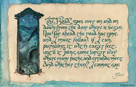 Middle Earth Books, Wedding Reading, Tolkien Illustration, Wizard Of Oz Quotes, Gorgeous Calligraphy, Digital Calligraphy, Into The West, The Professor, Wood Elf