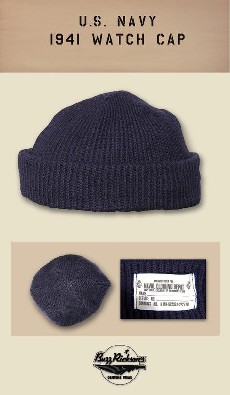 U.S. Navy Watch Cap My grandfather actually had one of these issued to him. Dragon Banner, Navy Cap, Army Hat, Watch Cap, Rugged Style, Mens Style Guide, U S Navy, Heritage Fashion, Knit Cap