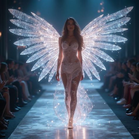 Victoria Secret Wings Aesthetic, Vs Model Runway, Victoria Secret Angels Runway, Victoria Secret Runway Looks Wings, Fashion Show Victoria Secret, Victoria's Secret Angel Wings, Vs Angels Runway, Victoria Secret Angel Wings Runway, Victoria's Secret Wings