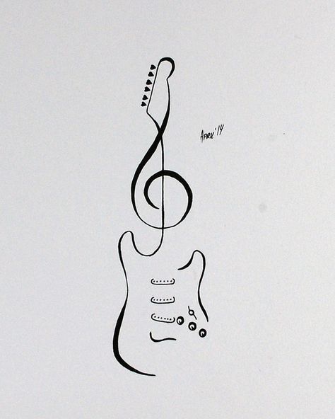 Stratocaster Tattoo, Tato Flash, Tattoo Diy, Guitar Drawing, Not Musik, Guitar Tattoo, Stratocaster Guitar, Music Tattoo Designs, Illustration Tattoo