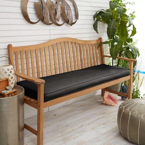 Outdoor Bench Cushion, Blue Bench, Outdoor Deck Furniture, Best Outdoor Furniture, Outdoor Cushions And Pillows, Deck Furniture, Neutral Design, Bench Cushion, Outdoor Bench