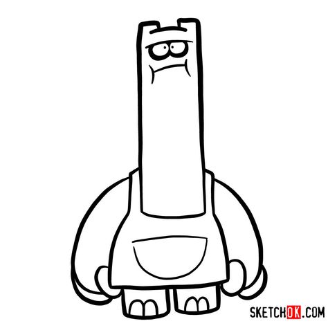 How to draw Shnitzel | Chowder series - Step by step drawing tutorials Chowder Coloring Pages, Chowder Cartoon Drawing, Chowder Cartoon Tattoo, Chowder Drawings, Shnitzel Chowder, Chowder Characters, Cartoon Network Characters Drawings, Chowder Tattoo, Chowder Cartoon Network