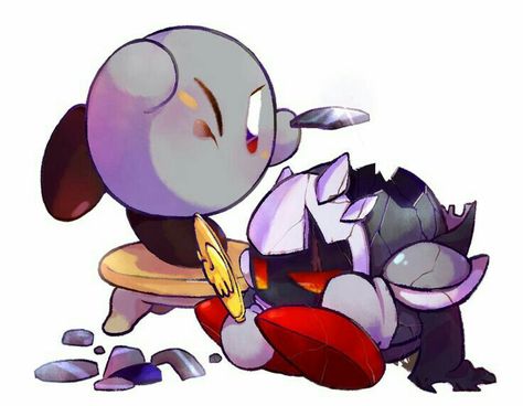 Kirby, Meta Knight, cute, mirror, fixing, broken, armor; Kirby Shadow Kirby, Dark Meta Knight, Nintendo Villains, Blob Mirror, Mirror Dimension, Kirby Fanart, Funky Mirrors, Kirby Games, Irregular Mirror