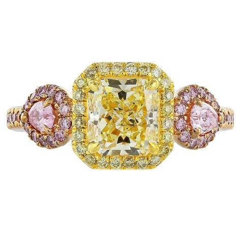 9 Carat Diamond Ring, Pink And Yellow Diamond Ring, Coloured Diamond Engagement Ring, Yellow Wedding Ring, Canary Diamond Ring, Fancy Yellow Diamond Ring, Fancy Color Diamond Ring, Green Diamond Rings, Pink Diamond Engagement Ring