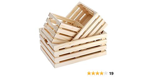 Amazon.com: ZENFUN 3 Pack Wooden Nesting Crates with Handles, Decorative Hand Crafted Wood Box Nesting Crate Farmhouse Storage Basket Container for Display and Organization, Home Centerpieces : Home & Kitchen Rustic Country Decor, Wooden Storage Crates, Wood Storage Box, Country Decor Rustic, Bedroom Closet, Wooden Storage Boxes, Crate Storage, Ceiling Fan In Kitchen, Wood Crates