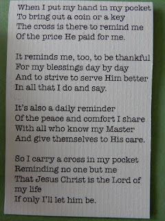 Cross In My Pocket Poem, Cross In My Pocket, Prayer Notebook, Ribbon Cross, Gratitude Journals, Catholic Beliefs, Prayer Gifts, Sunday School Crafts For Kids, Plastic Canvas Ornaments