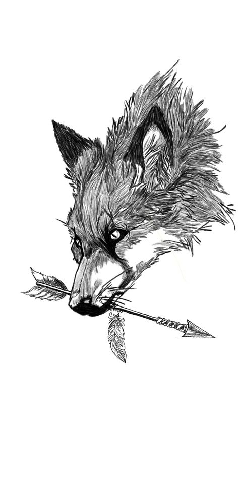 Wolf and arrow Arrows Tattoo, Archery Aesthetic, Bow Drawing, Arrow Drawing, Bow Tattoo, Wolf Tattoo Design, Tattoo Traditional, Arrow Tattoo, Arrow Tattoos