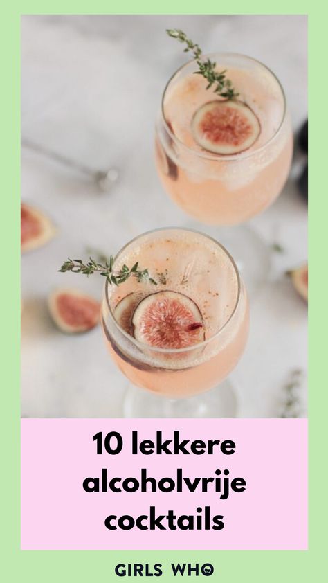 Alcoholvrije drankjes worden steeds populairder en er verschijnen daarom meer en meer lekkere alternatieven op de markt. De mocktail staat steeds vaker op de kaart, maar is ook erg leuk om eens thuis te maken. Van alcoholvrije sangria tot Mojito zonder booze. Wij delen tien makkelijke recepten voor de lekkerste alcoholvrije cocktails.  #alcoholvrij #mocktails Mojito Recept, Virgin Cocktails, Best Cocktail Bars, Table D Hote, Mojito Cocktail, Cocktail And Mocktail, Non Alcoholic Cocktails, Food O, Perfect Cocktails