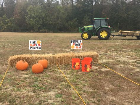 Games for Harvest party Pumpkin toss using plastic pumpkins on sale at PetSmart, and Ring A Pumpkin game using glow necklaces Pumpkin Ring Toss, Fall Festival Booth, School Fall Festival, Pumpkin Games, Pumpkin Ring, Festival Booth, Fall Farm, Pumpkin Festival, Festival 2024