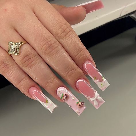 Nail Inspired, 17 Birthday, Simple Acrylic, Unique Acrylic Nails, Long Square Acrylic Nails, Acrylic Nails Coffin Short, Pink Acrylic, January 7, Pink Acrylic Nails