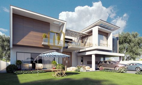 2 Kanal House Contemporary Residence, House Facade, House Elevation, Facade House, Luxury House, House Plan, Modern House, House Design, Design