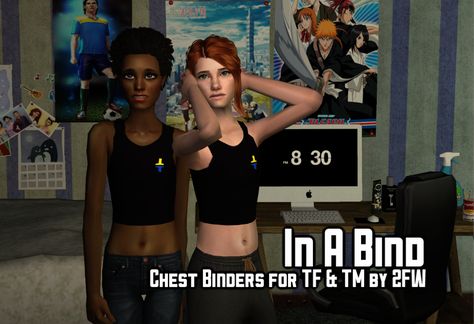 In A Bind - Chest Binders for TF & TM - Two Fingers Whiskey Sims 4 Transgender Cc, Two Fingers, Trailer Park, Modern Dress, Sims 2, The Sims4, Sims 3, Maxis Match, Sims 4 Mods