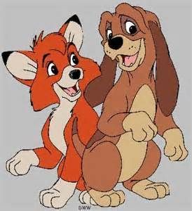 *TOD & COPPER ~ The Fox and the Hound, 1981 Cross Stitch Tattoo, Walt Disney Movies, Disney Sleeve, Disney Clipart, The Hound, Disney Dogs, Doodle Inspiration, Classic Cartoon Characters, Disney Animals