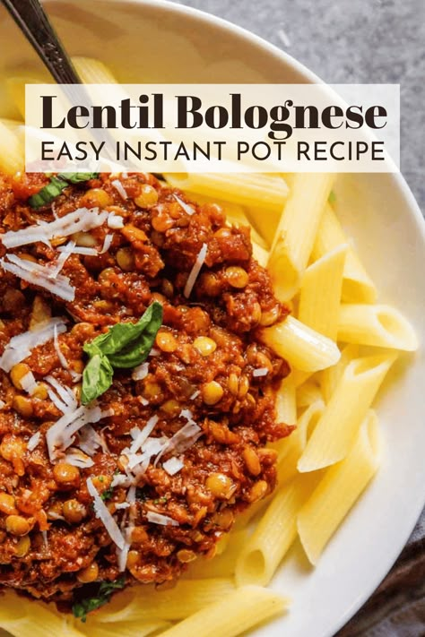 Pressure Cooker Lentils, Lentils Instant Pot, Pressure Cooker Pasta, Best Pressure Cooker Recipes, Beef Recipe Instant Pot, Lentil Bolognese, Lentil Chili, Vegan Lentil Soup, Best Pressure Cooker